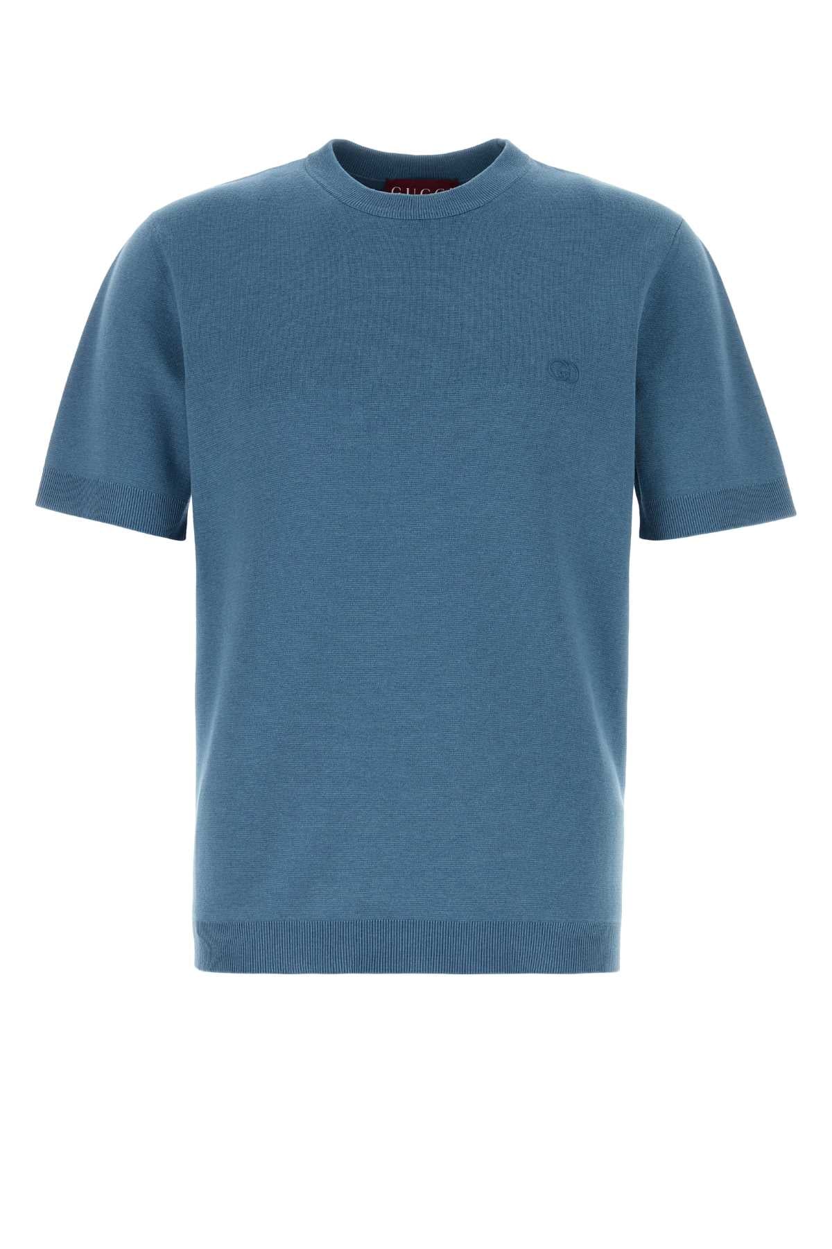 Gucci Silk Blend Knit Sweater — Blue
