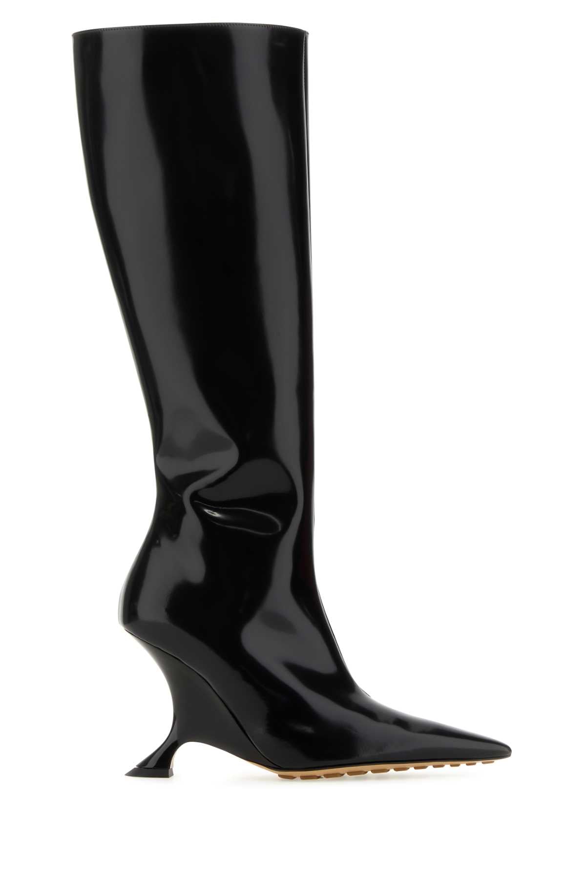 Bottega Veneta Patent Leather Boot — Black