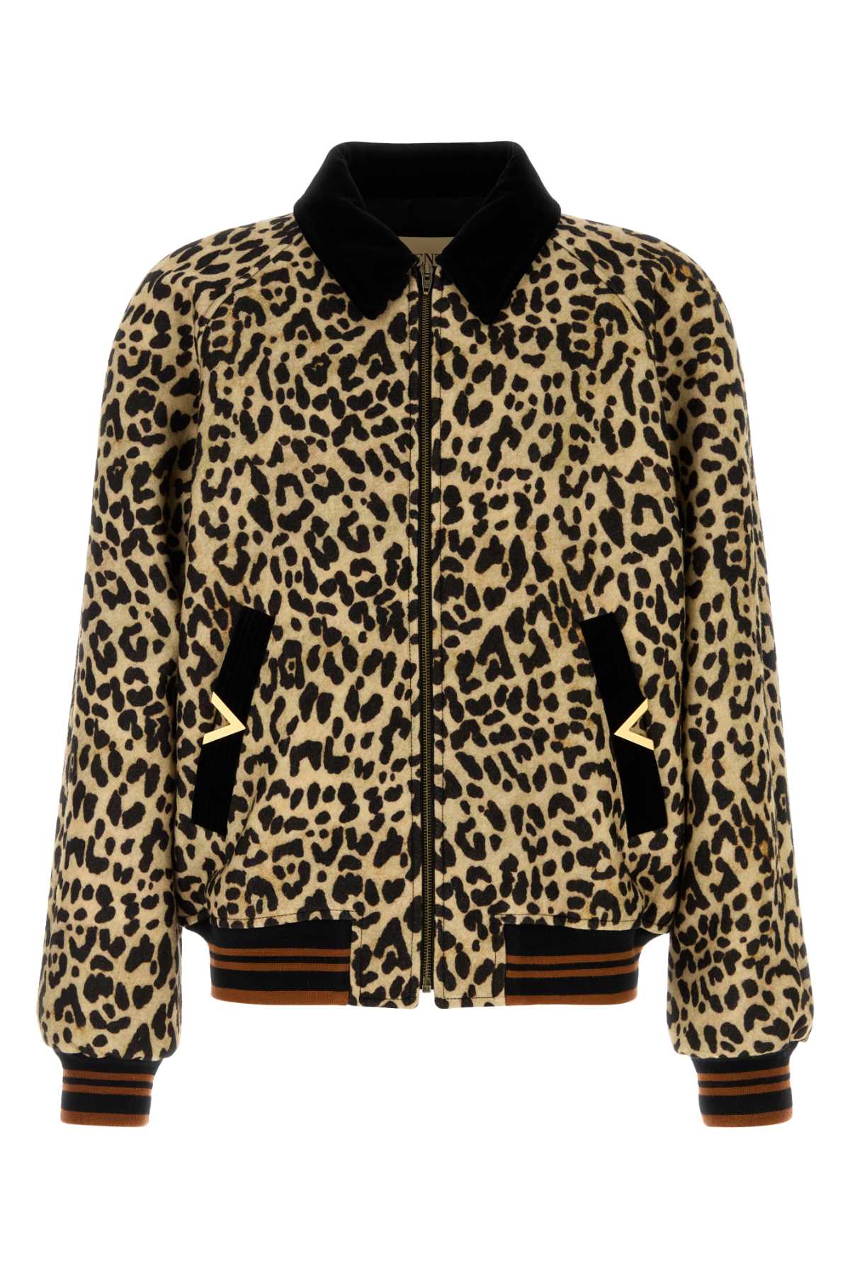 Valentino Garavani Vgold Bomber Jacket — Beige