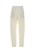 Brunello Cucinelli Silk Crepe Trousers — White
