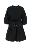 Moncler Cotton Sweatshirt Dress — Black