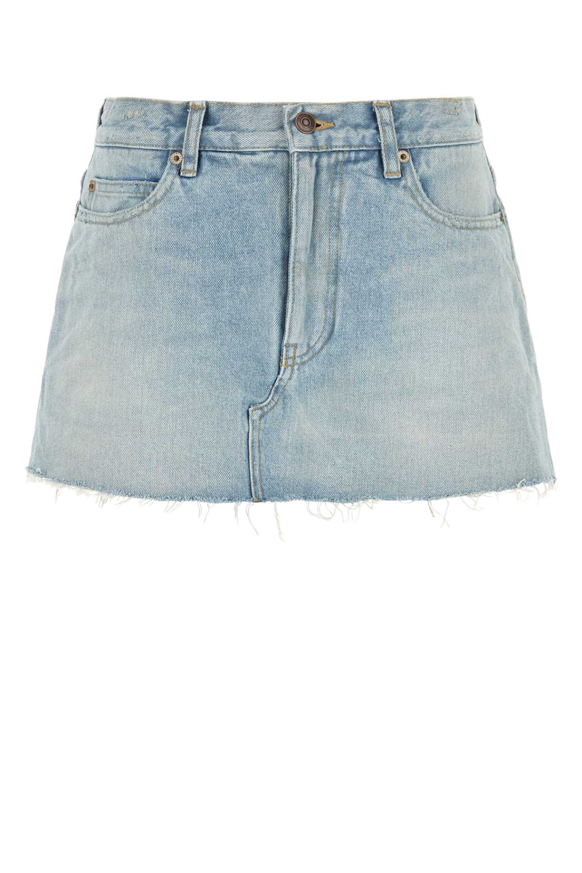 Balenciaga Skort Denim Shorts — Blue