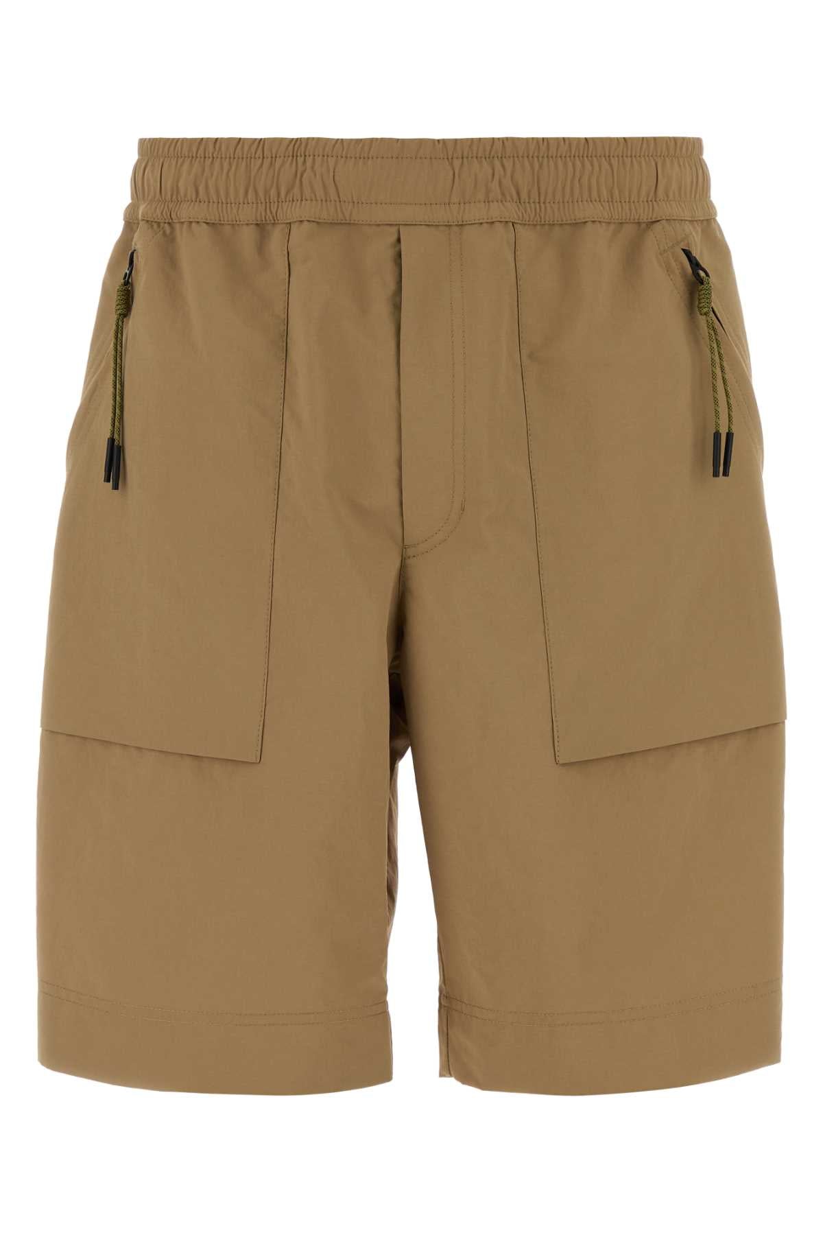Moncler Grenoble Cargo-Pocket Polyester Bermuda Shorts — Beige