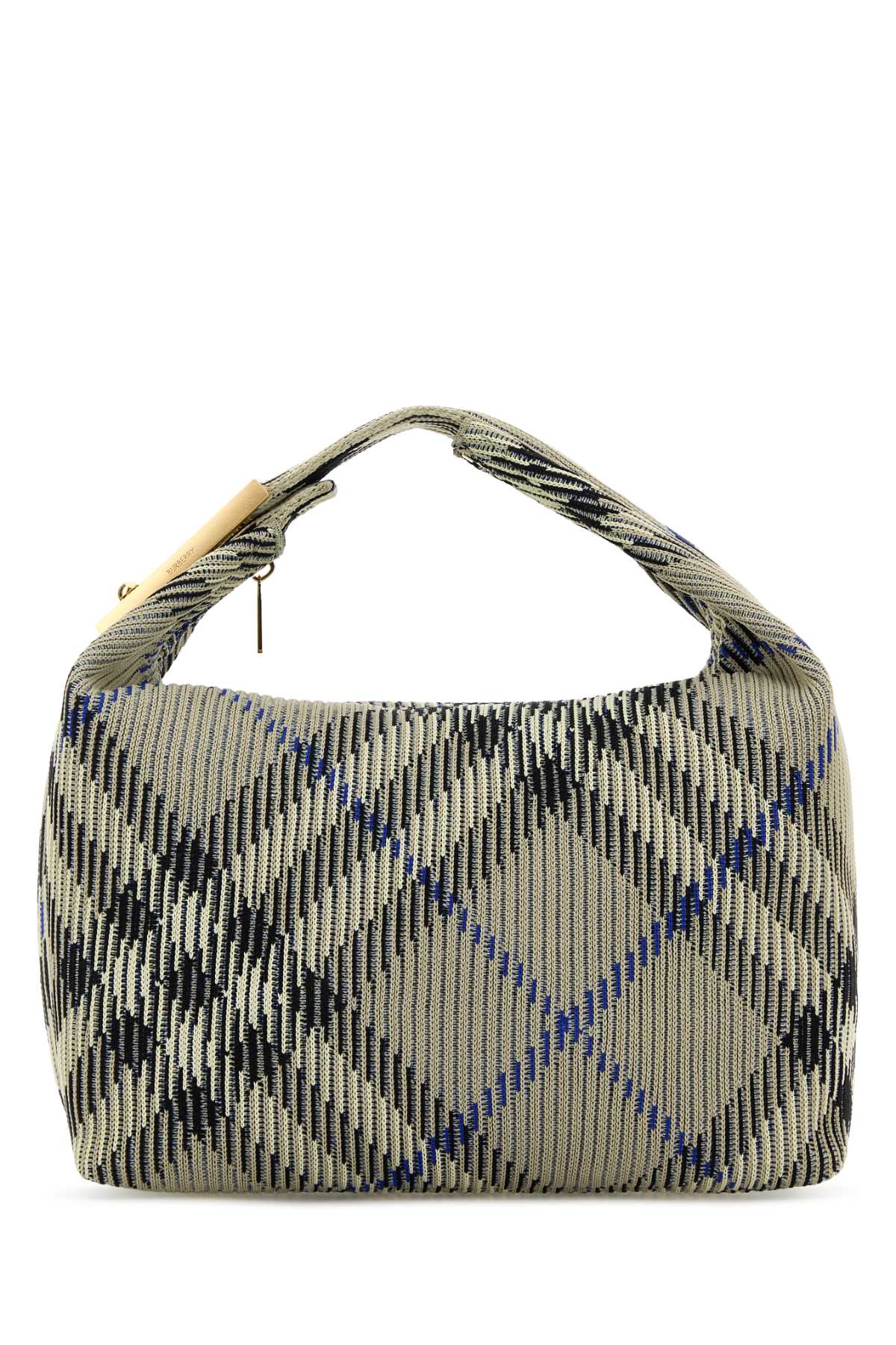 Burberry Embroidered Nylon Shoulder Bag — Beige