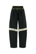 Fendi Color-Block Cotton-Silk Blend Trousers — Black