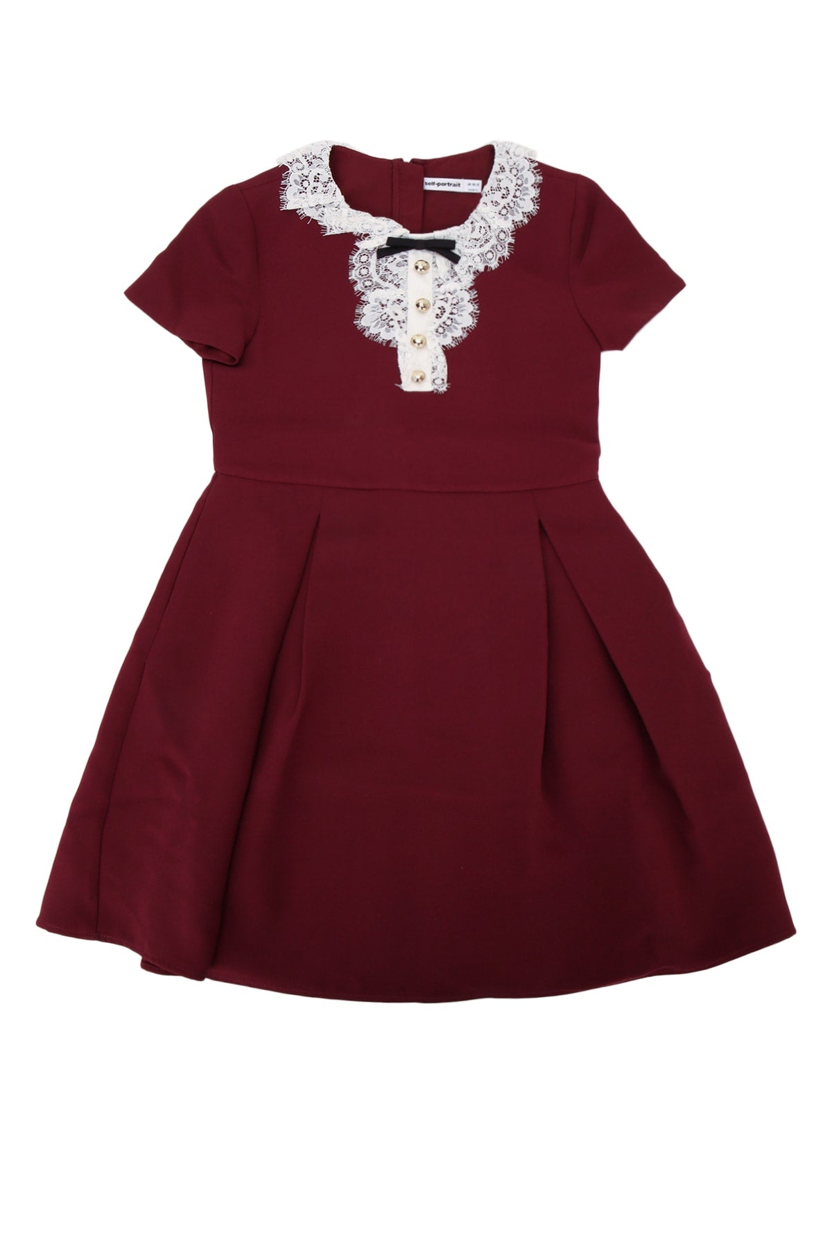 Self Portrait Kids Lace Dress — Burgundy