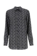 Camisa de seda con logo Burberry estampado - Negro