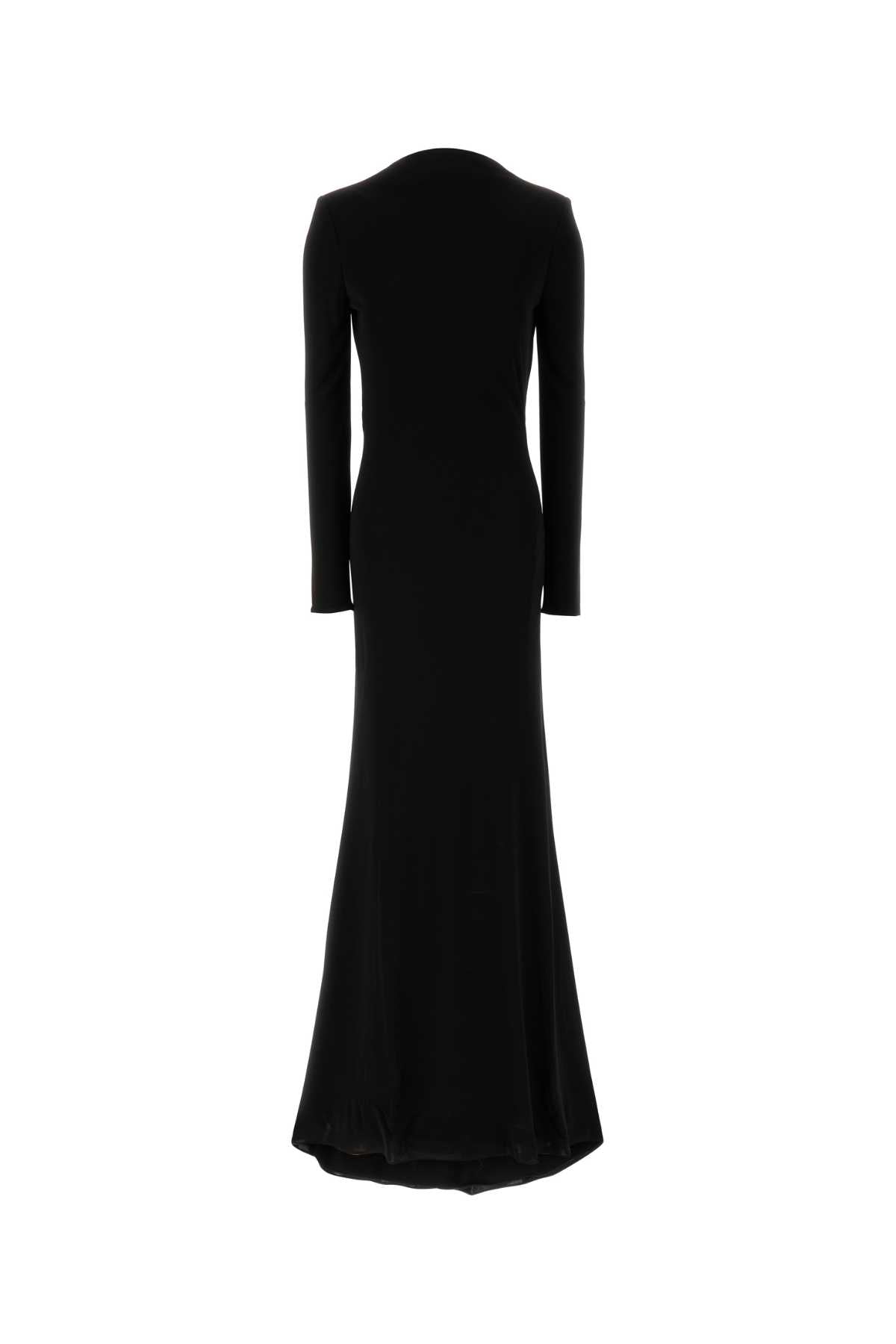 Tom Ford Long-Sleeve Velvet Dress — Black