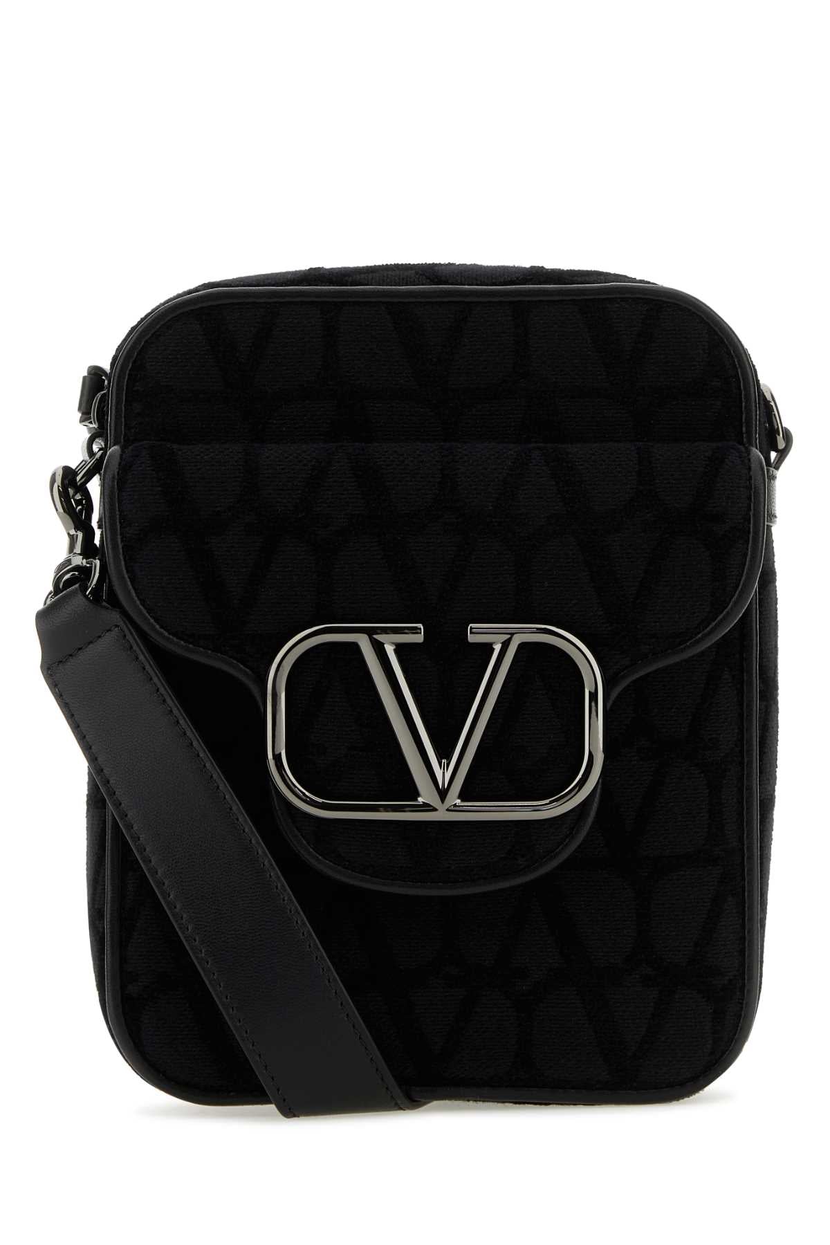 Valentino Garavani Quilted Fabric Crossbody Bag — Black