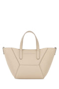 Brunello Cucinelli Grain Leather Shoulder Bag — Beige