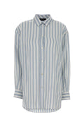 Gucci Striped Silk Oversize Shirt — Blue