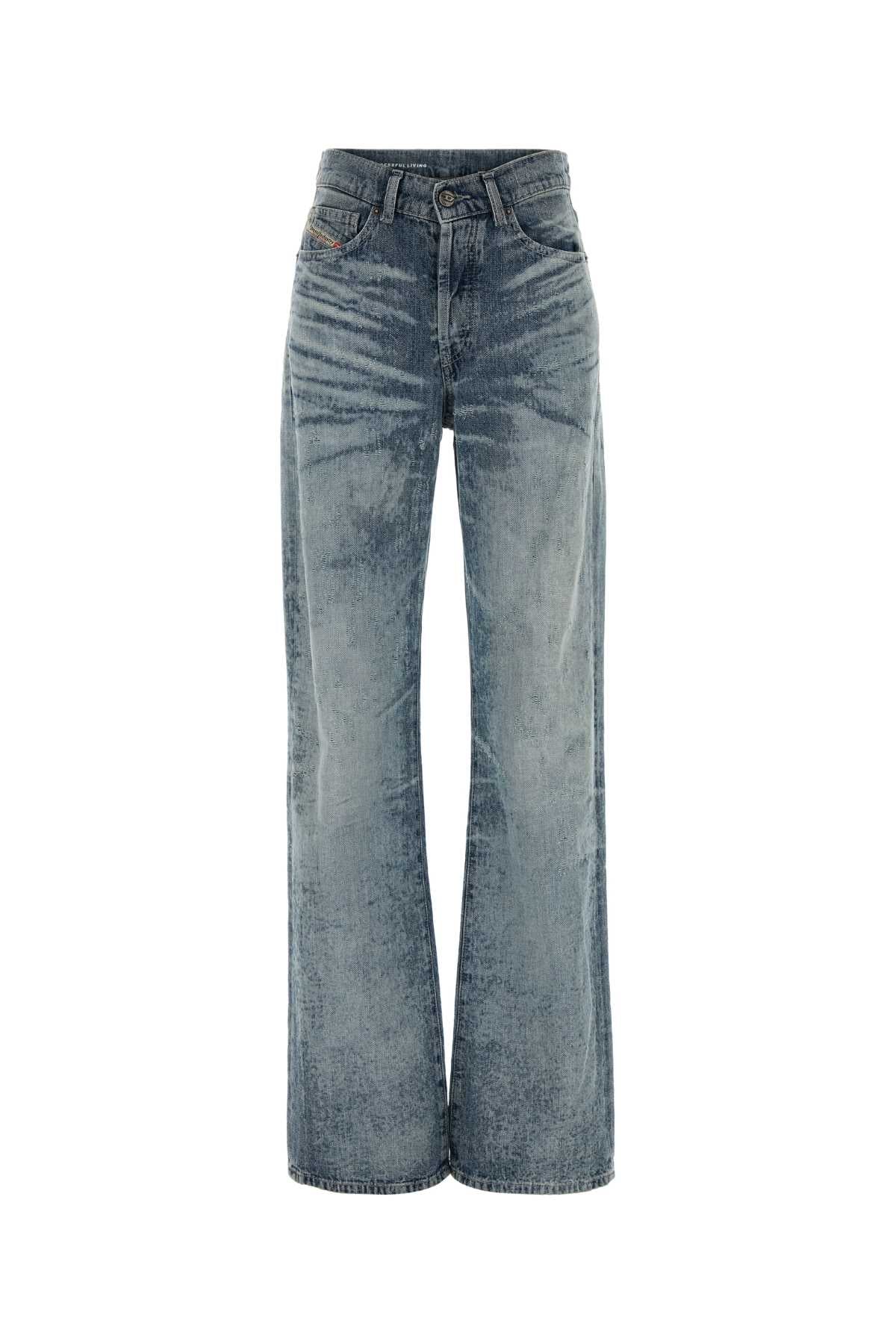 Diesel High-Rise Straight-Leg Denim Jeans — Blue