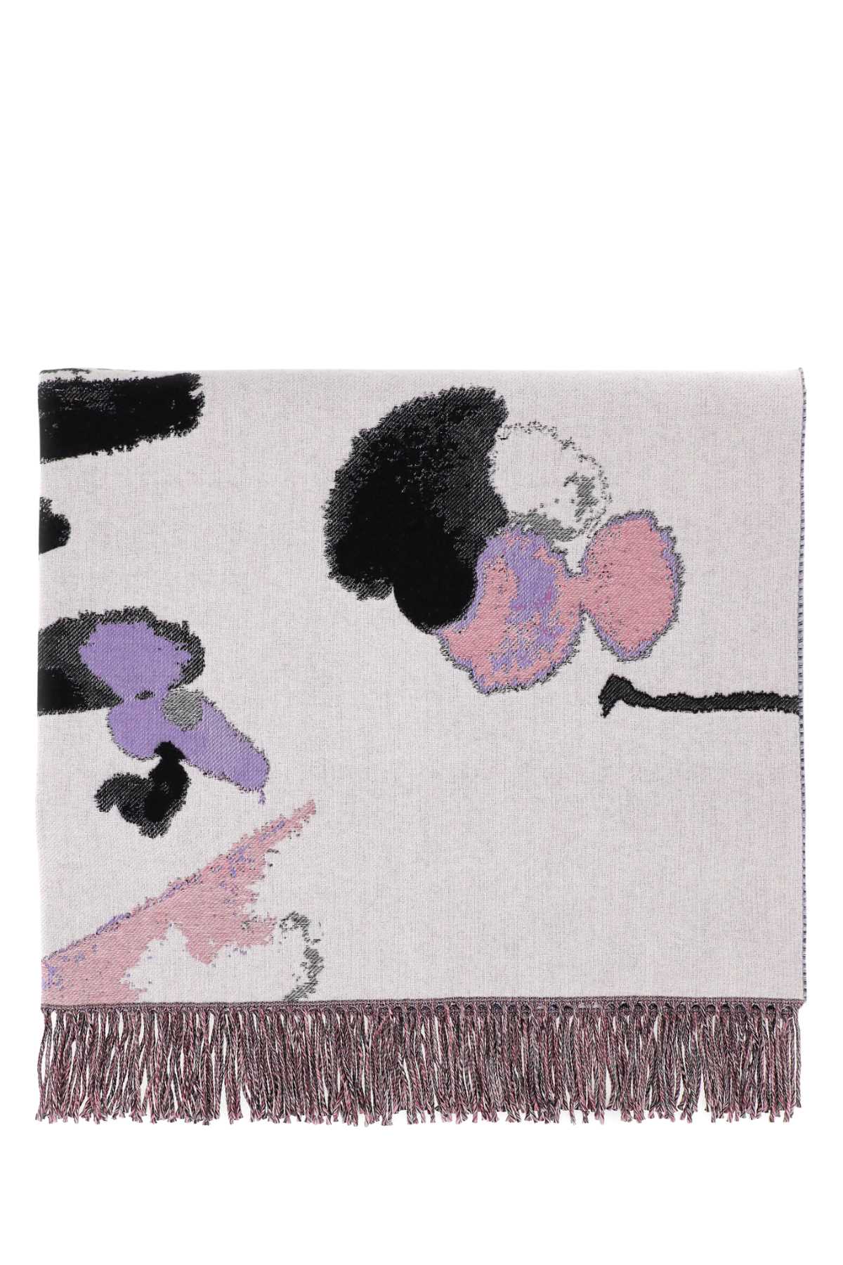 Alexander McQueen Embroidered Wool Blend Blanket — White
