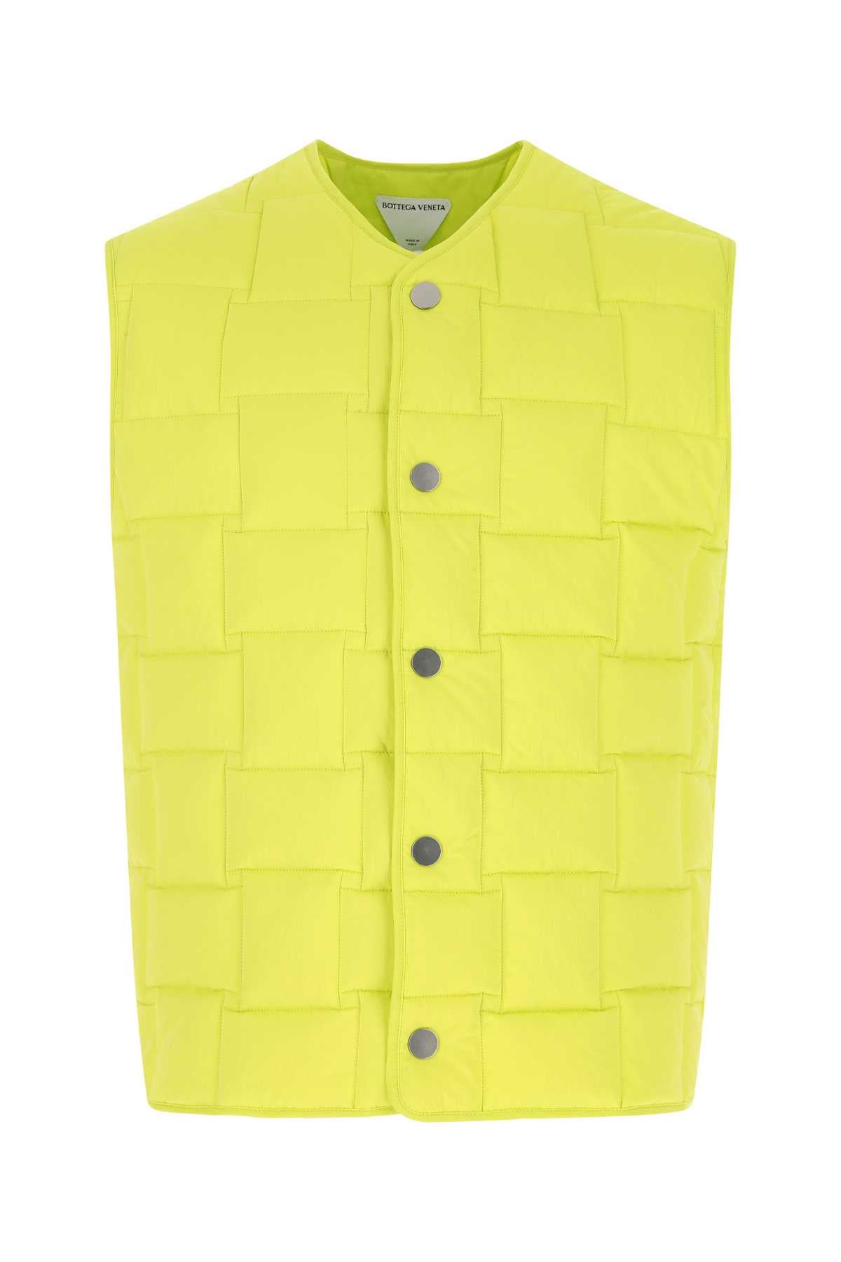 Bottega Veneta Quilted Nylon Padded Vest — Yellow
