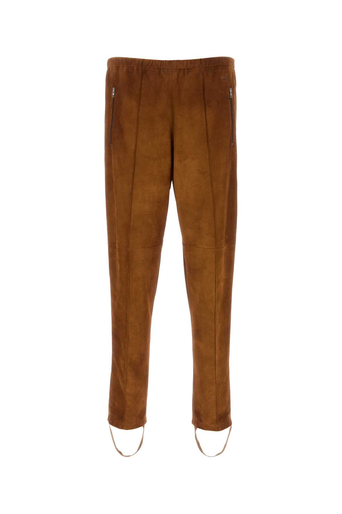 Prada Suede Trousers — Brown