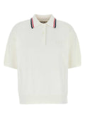 Miu Miu Stretch Terry Fabric Polo Shirt — White