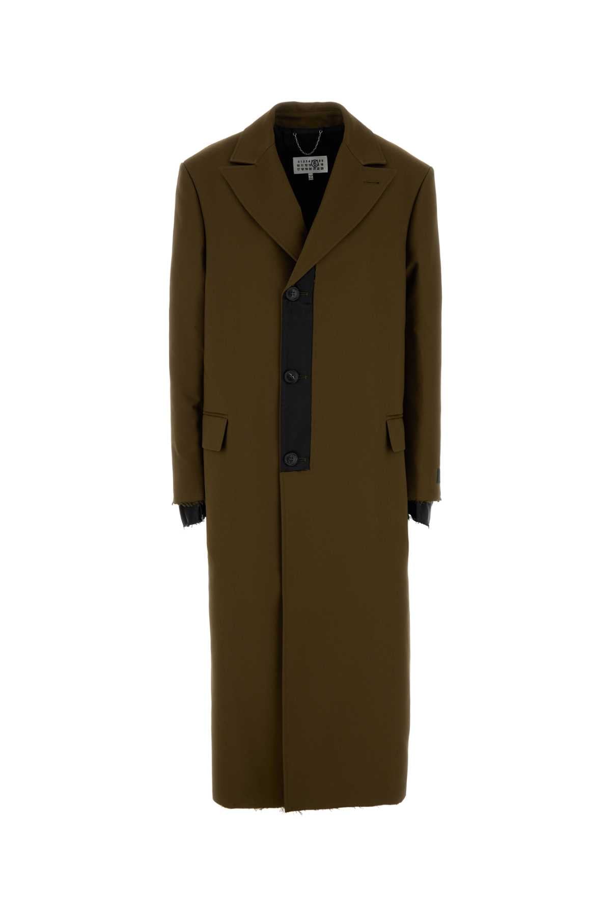 MM6 Maison Margiela Polyester Coat — Khaki