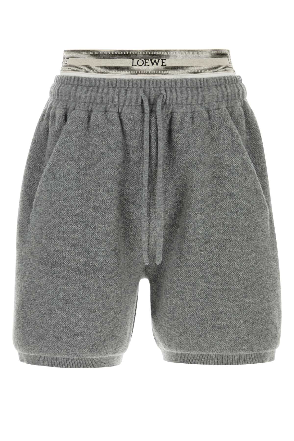 Loewe Wool Blend Bermuda Shorts — Gray