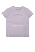 Moncler Jr Logo-Embroidered Cotton T-Shirt — Purple
