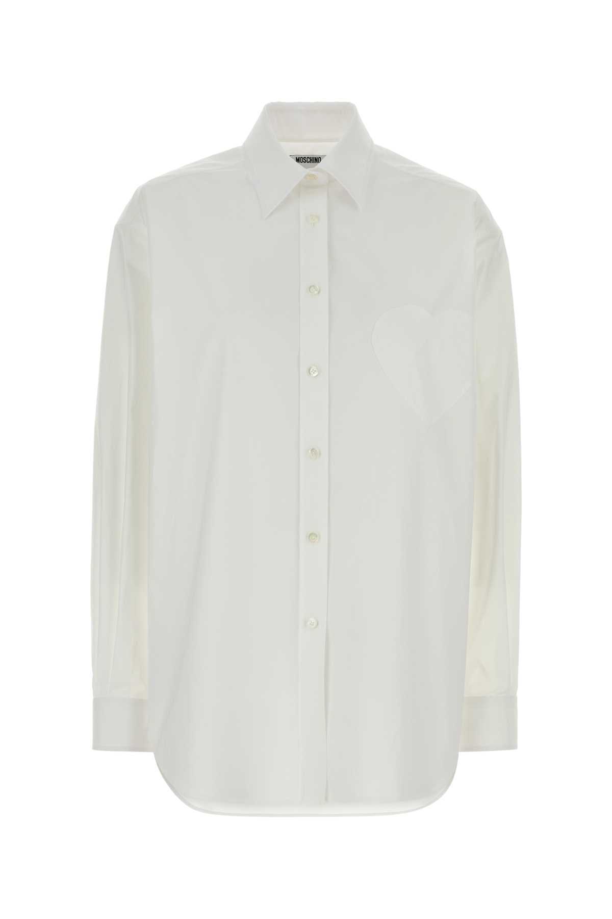 Moschino Stretch Poplin Shirt — White