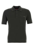 Gucci Ribbed Wool-Cashmere Blend Polo Shirt — Green