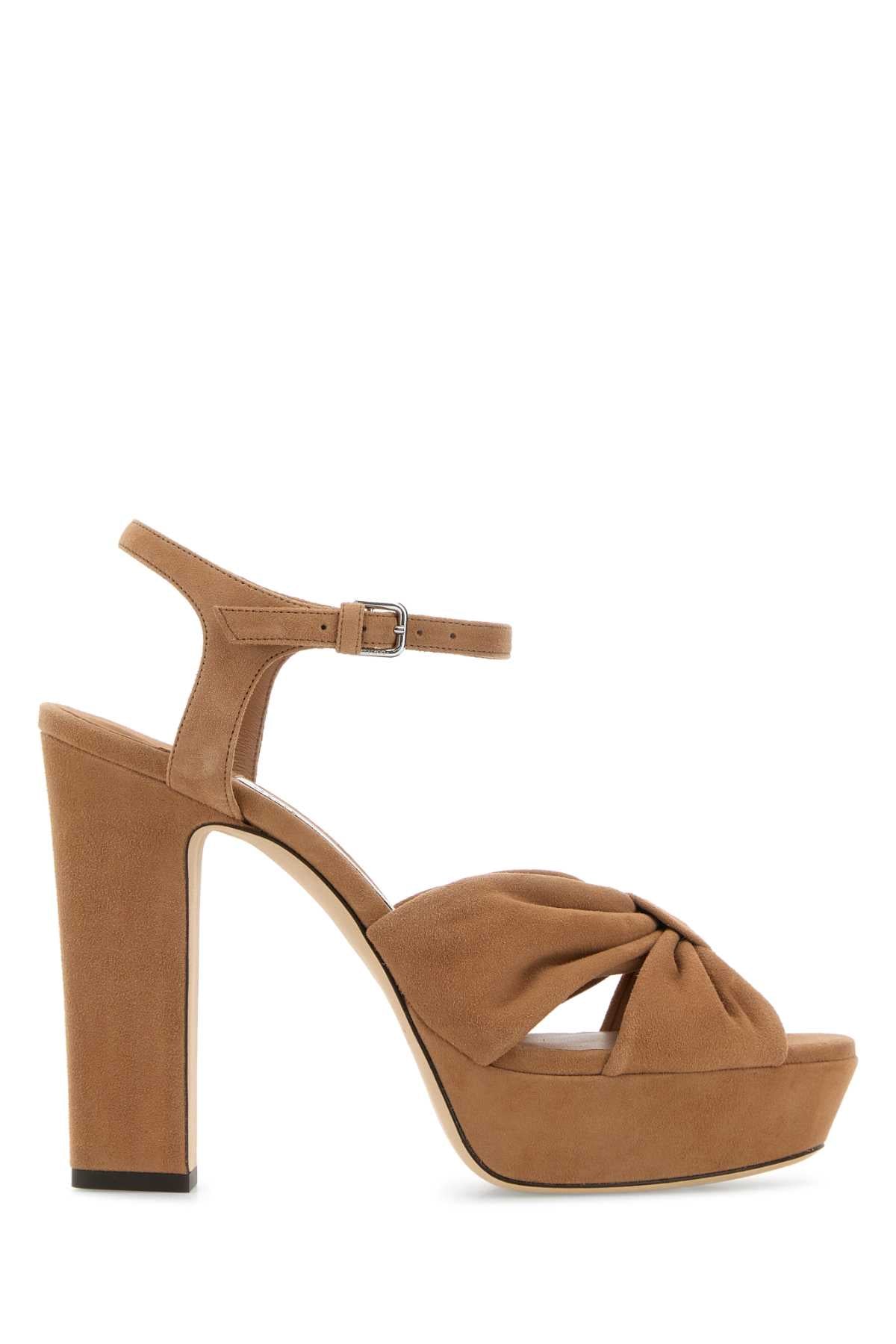 Jimmy Choo Heloise 120 Platform Heel — Beige