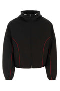 Ferragamo Contrast-Piped Nylon Jacket — Black