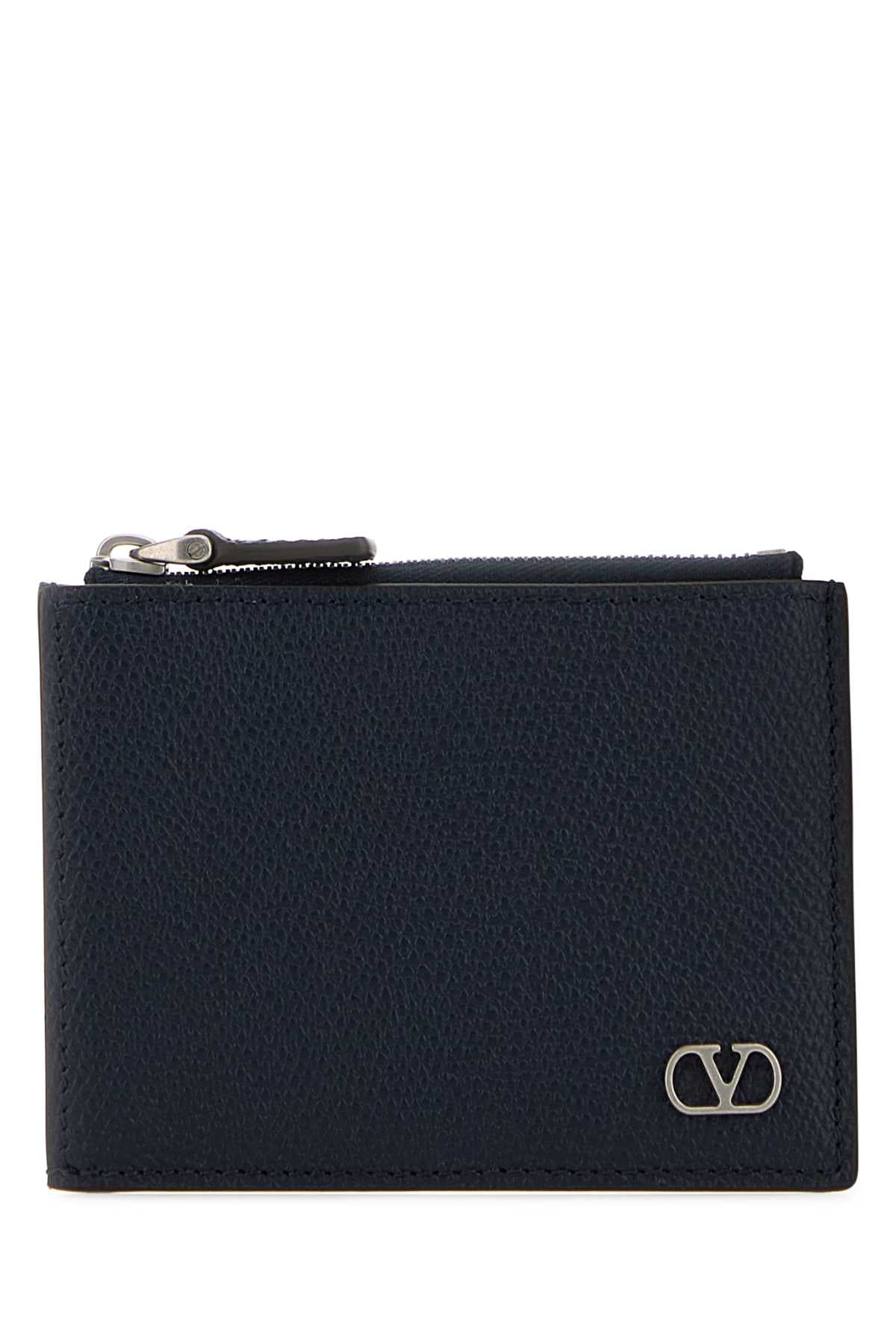 Valentino Garavani Calf Leather Coin Purse — Navy
