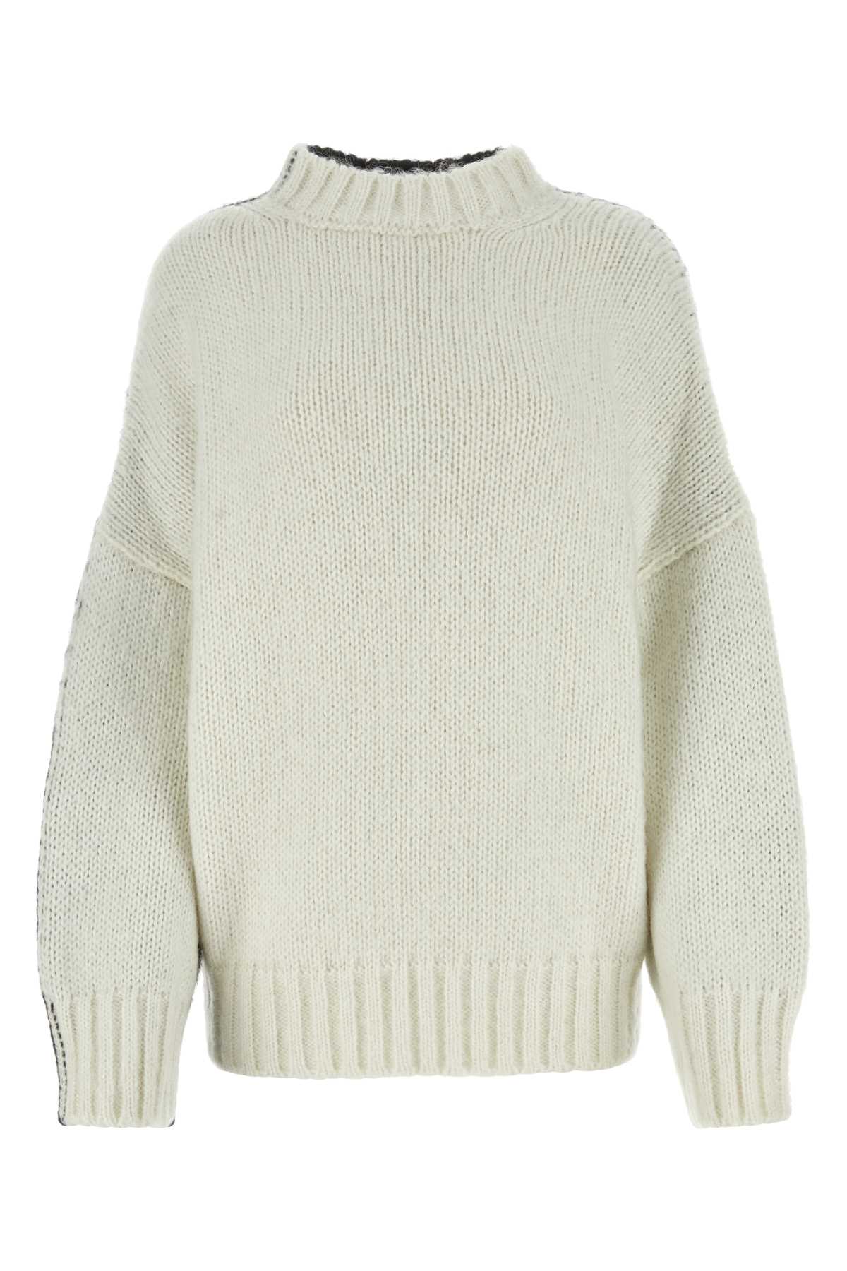 JW Anderson Two-Tone Acrylic Blend Sweater — White