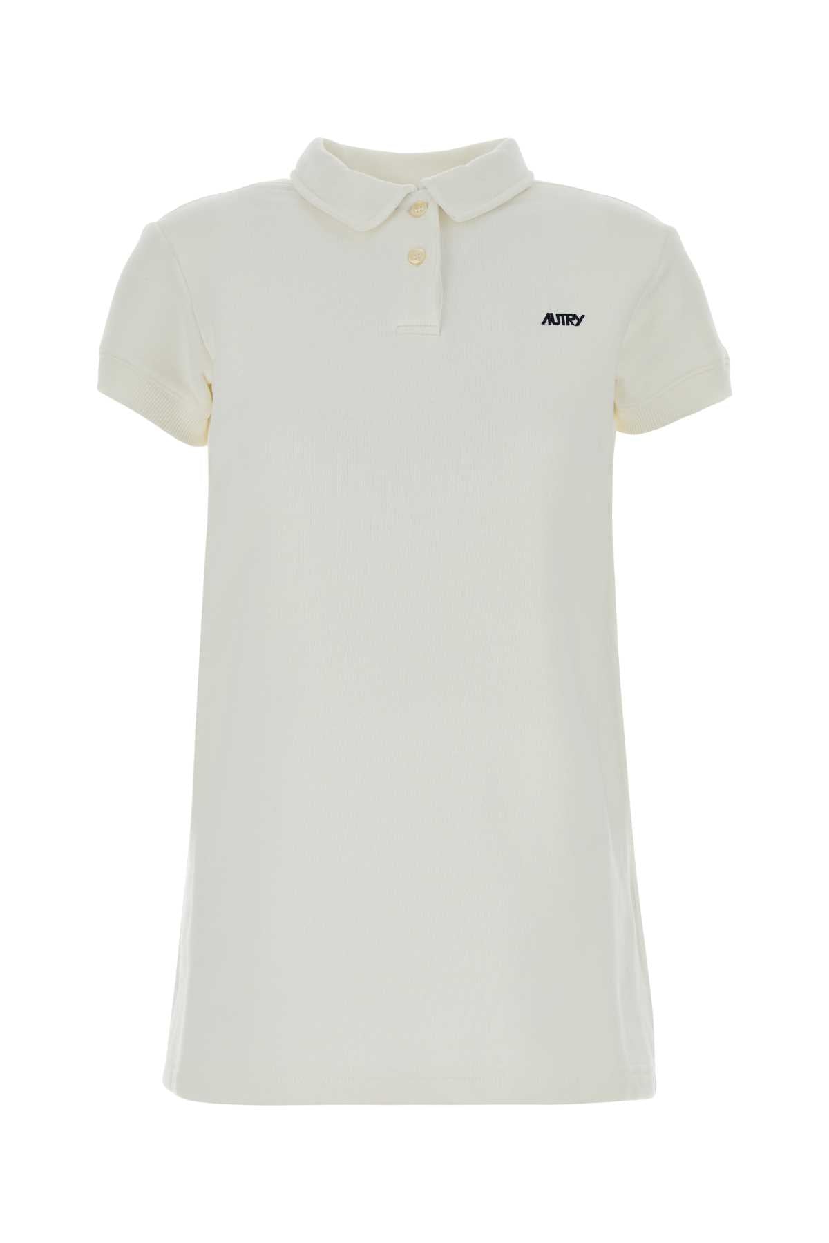 Autry Cotton Polo Polo Dress — White