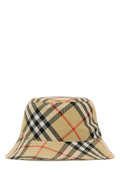 Burberry MH Check Canvas Bucket Hat — Beige