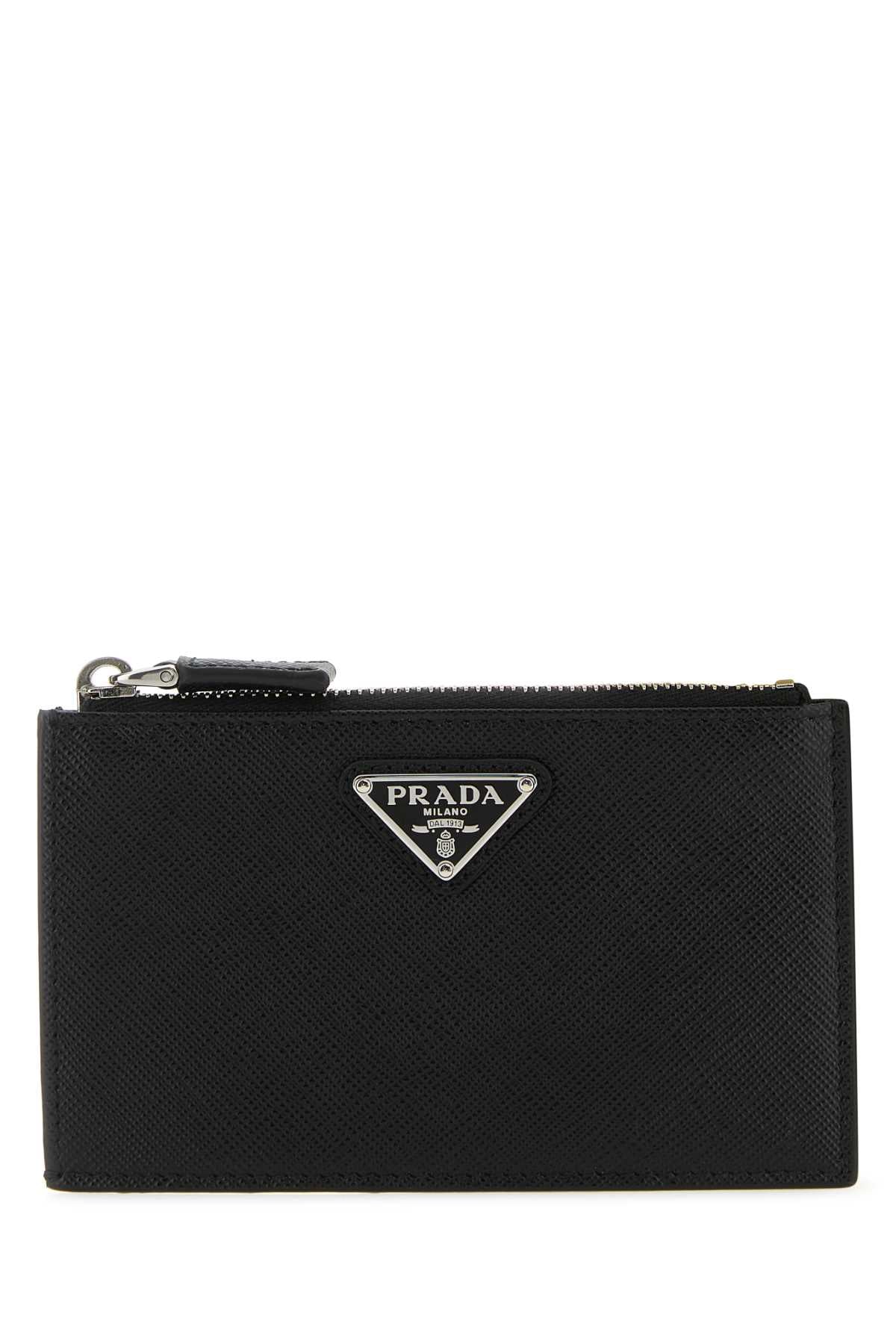 Prada Saffiano Leather Card Case — Black