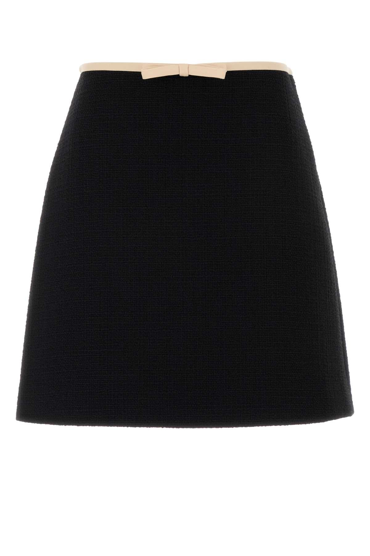Valentino Garavani Tweed Mini Skirt — Black