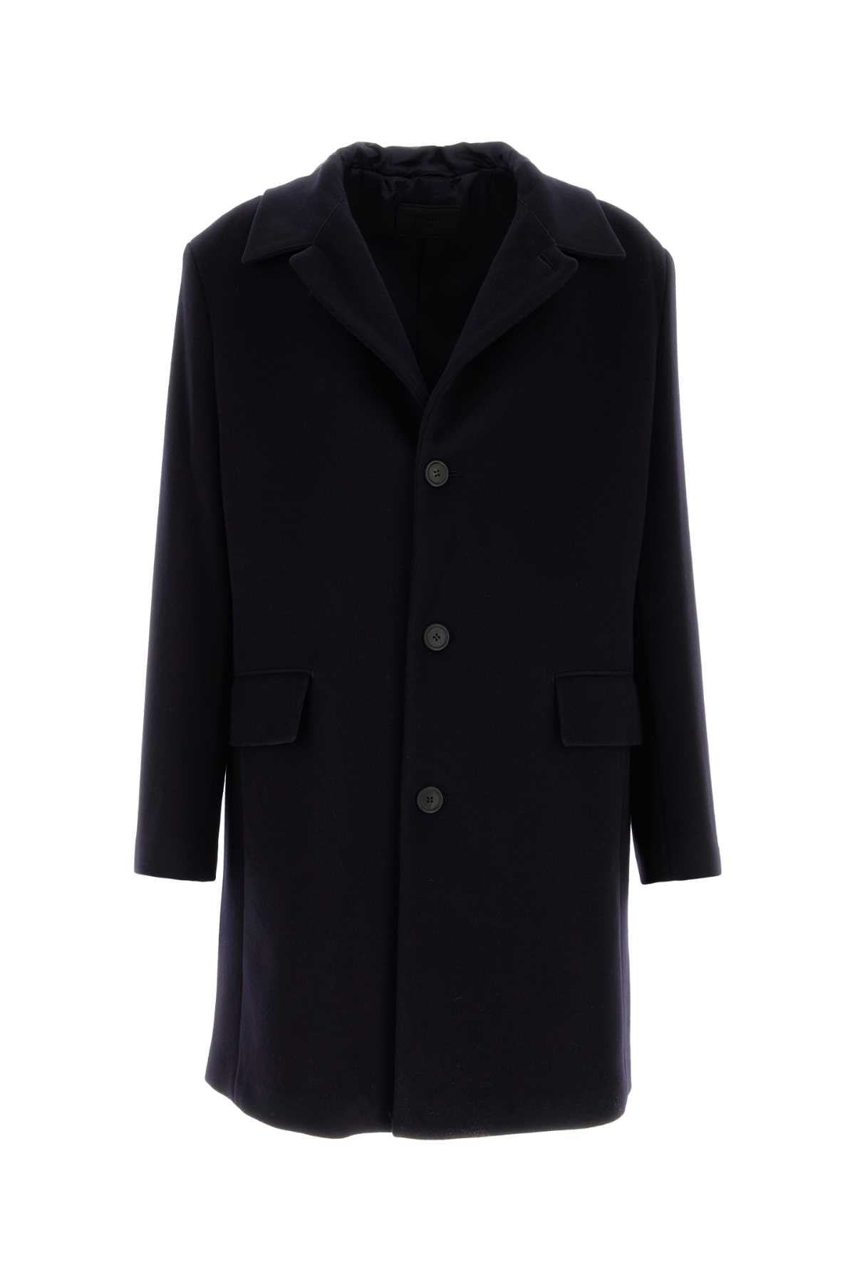 Prada Wool Blend Coat — Navy
