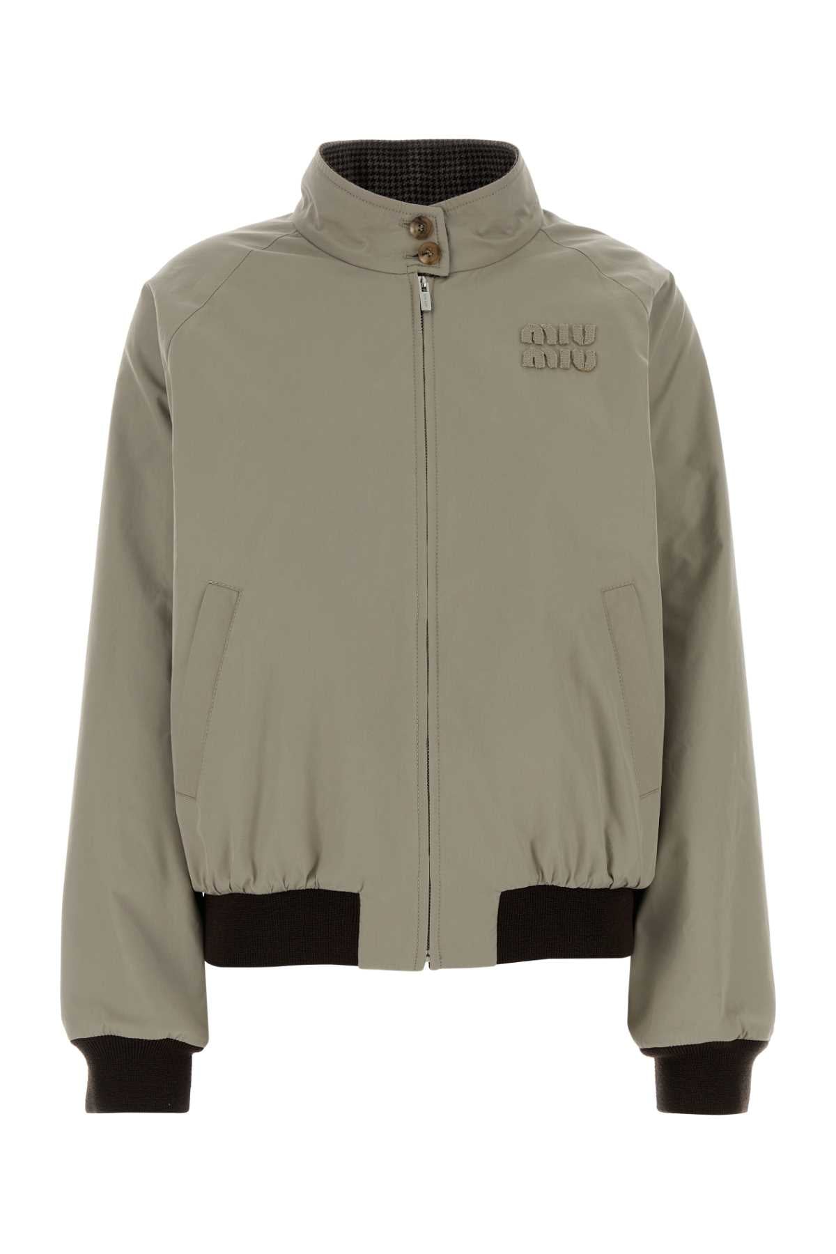 Miu Miu Cotton Blend Reversible Jacket — Gray