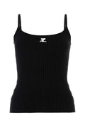 Courreges Knit Tank Top — Black