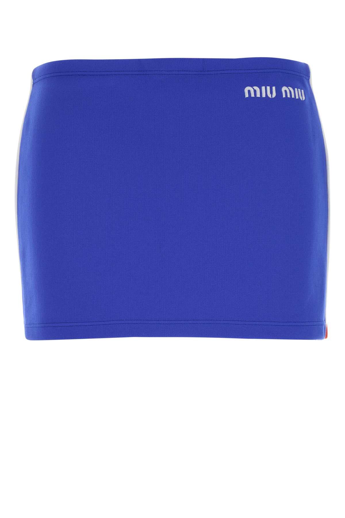 Minifalda Miu Miu de nailon elástico - Azul