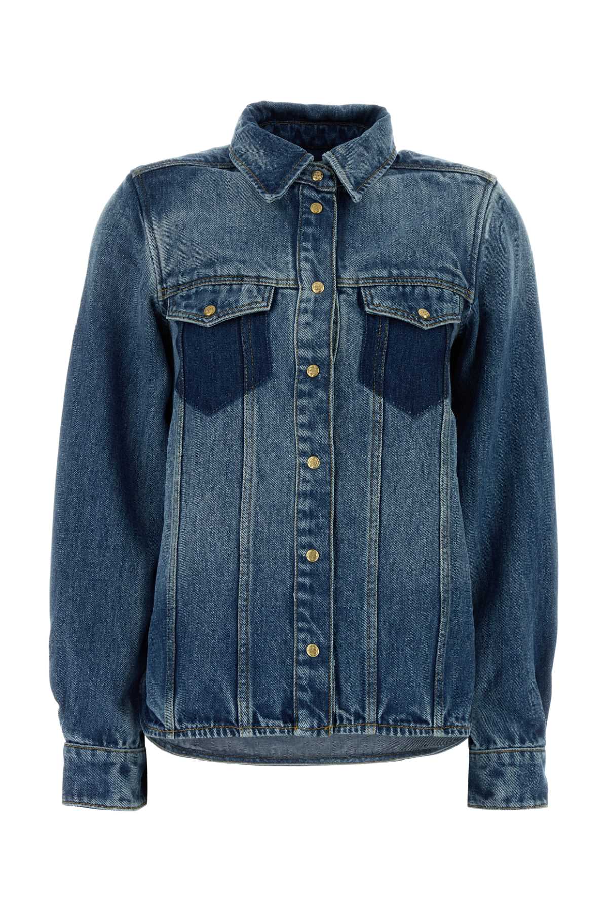 Ganni Weight Denim Shirt — Blue
