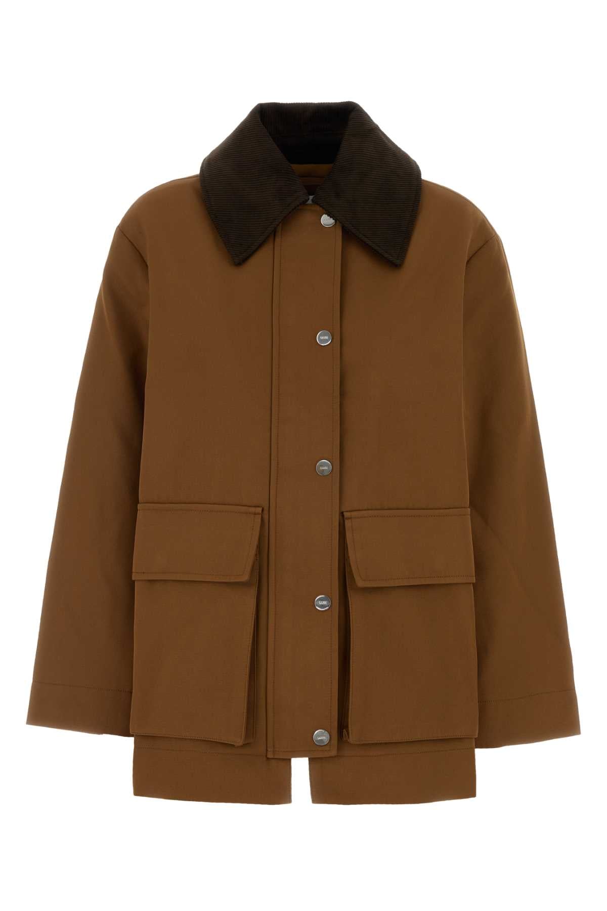 Ganni Twill Jacket — Brown