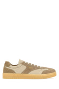Zapatilla Baja de Ante y Nailon Prada — Beige