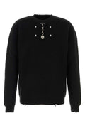 Prada Wool Blend with Chain Detail Sweater — Black