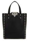 Valentino Garavani Rockstud Leather Shoulder Bag — Black