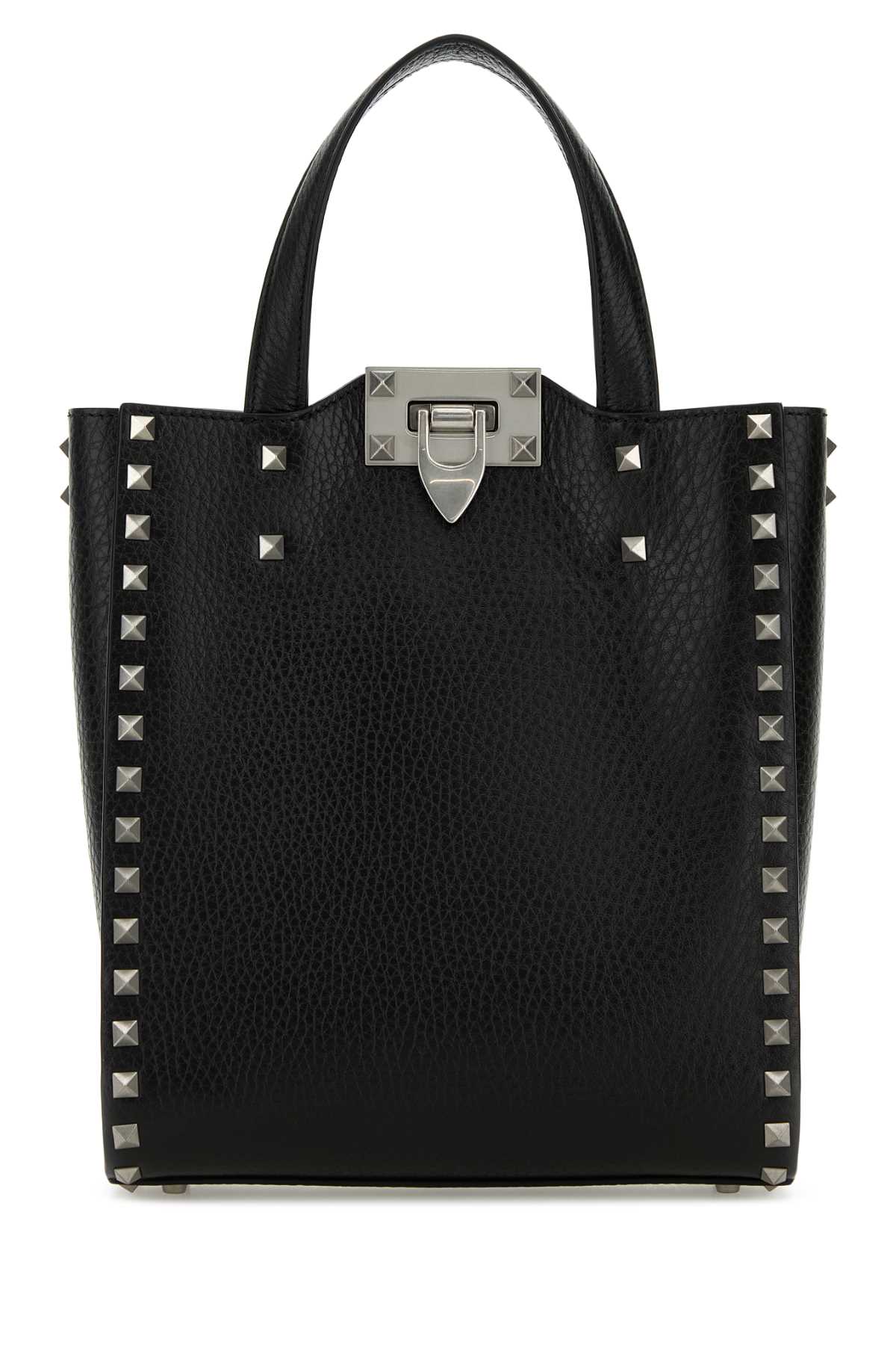 Valentino Garavani Rockstud Leather Shoulder Bag — Black