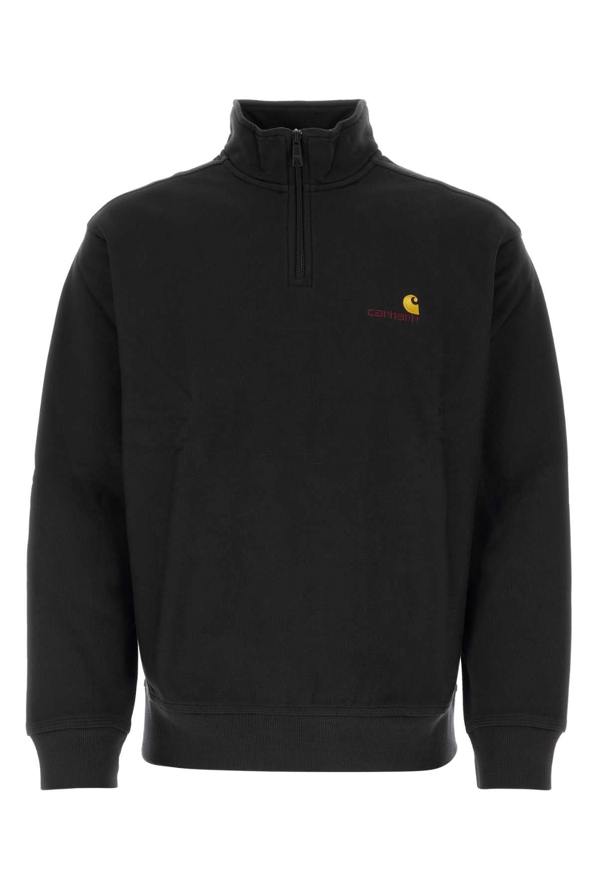 Carhartt Wip Half-Zip Cotton-Blend Sweatshirt — Black