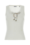 Burberry Ribbed Cotton Tank Top — White