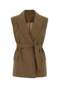 Brunello Cucinelli Cotton-Nylon Blend Vest — Beige