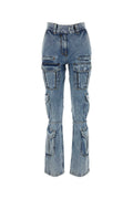 Givenchy Multi-Pocket Denim Cargo Pants — Blue
