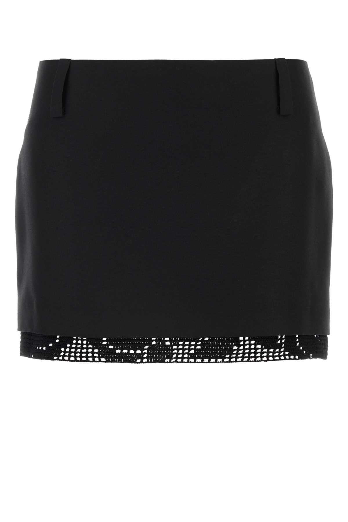 Magda Butrym Lace-Trimmed Silk Skirt — Black