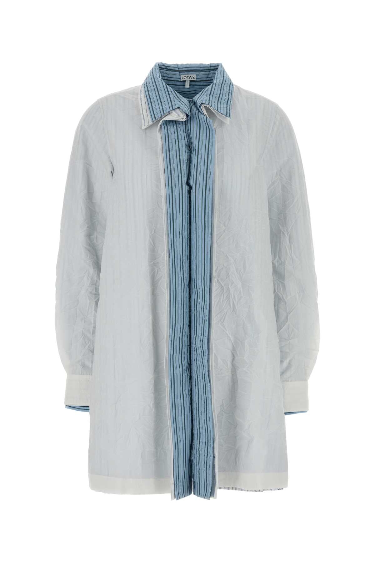 Loewe Cotton-Blend Shirt Shirt Dress — White