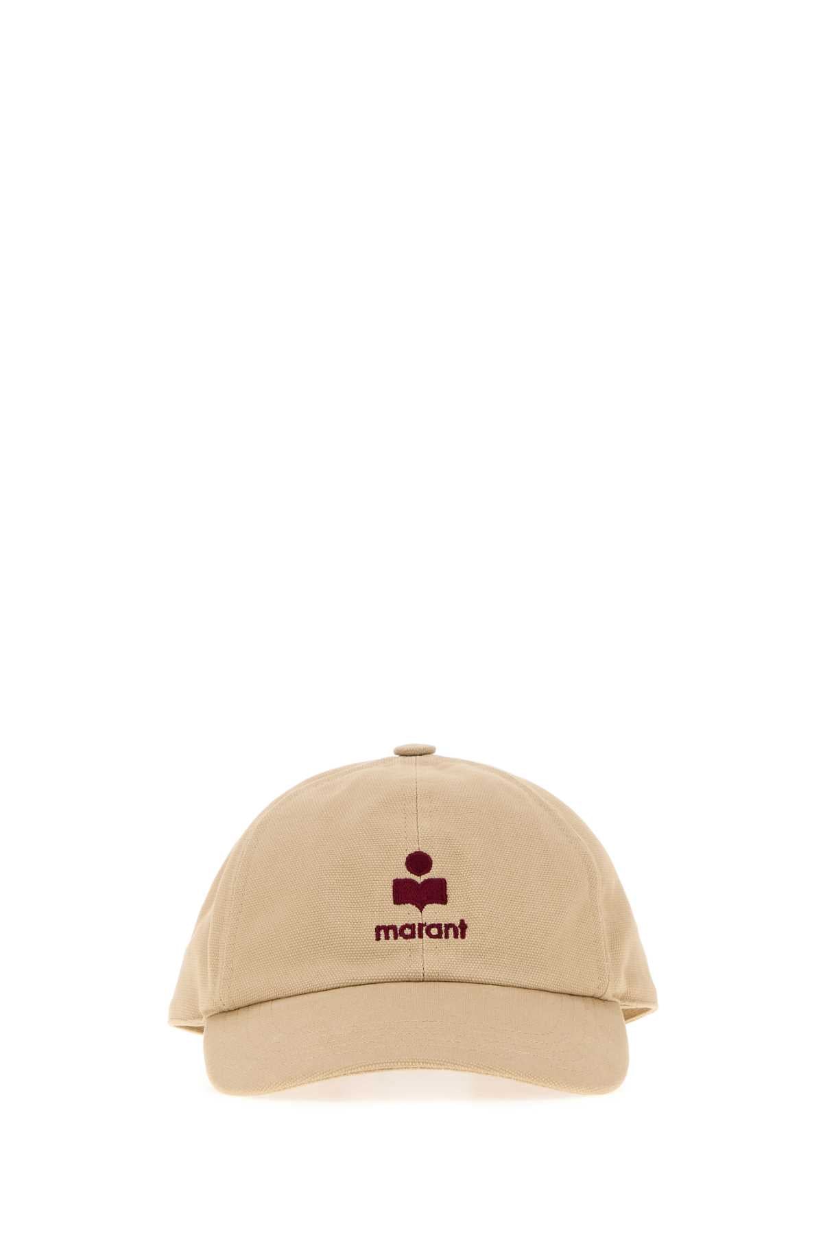 Isabel Marant TOMAS-GZ Embroidered Logo Cotton Baseball Cap — Beige